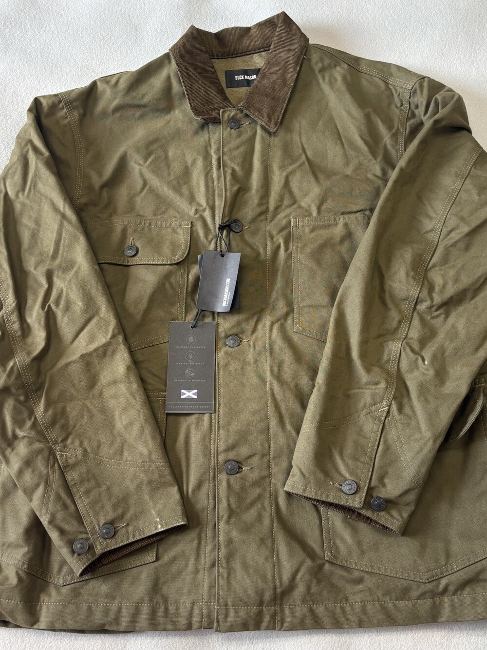 Buck Mason Dry Waxed Canvas Highland Jacket Men's Sz XXL MSRP $348 NWI [CE24]